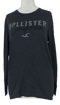 Dámske tmavosivé tričko s logom Hollister