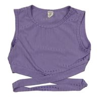 Fialový rebrovaný crop top Shein