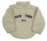 Smotanová fleecová mikina s nápisom