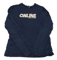 Tmavomodré triko s nápisem Kiabi