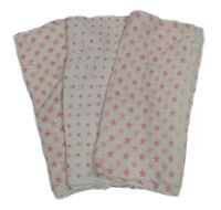 3x bílá plena s puntíky+ hvězdami 