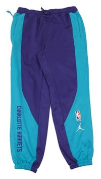 Tyrkysovo-fialové sportovní tepláky 