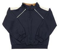 Tmavomodro-béžová športová mikina H&M