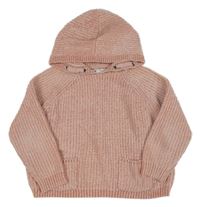 Ružový žinylkový sveter s kapucňou Primark