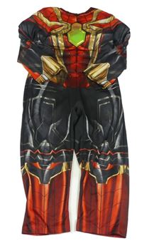 Kockovaným - Červeno-zlato-čierny overal s potiskem -Spiderman