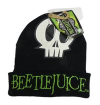 Nové - Čierna čapica s lebkou - Beetlejuice