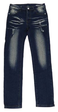 Tmavomodré rifle ošoupaného vzhledu