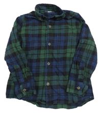 Tmavomodro-tmavozeleno-černá kostkovaná košile Next