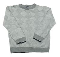 Sivý károvaný sveter Next