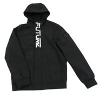 Černá softshellová bunda s nápisem a kapucí Chapter young