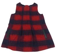 Tmavomodro-červené kockované šaty F&F