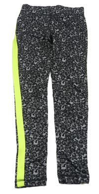 Sivo-čierne vzorované športové legíny s pruhom Y.F.K.