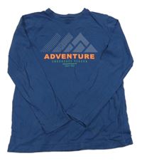 Tmavomodré tričko s nápisom Primark