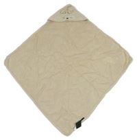 Béžová froté osuška s čumákem na kapuci 