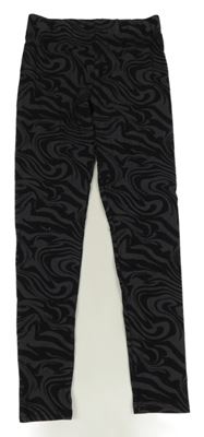 Čierno-sivé vzorované legíny Page one young