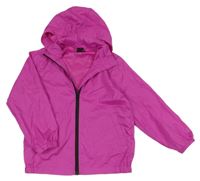 Fuchsiová šušťáková ľahká bunda s kapucňou H&M