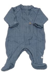 Modrý pletený overal s králikom