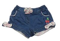 Modré rifľové kraťasy s třešněmi LC waikiki