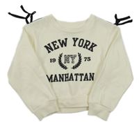 Smotanová oversize crop mikina s nápisom