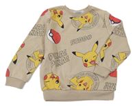 Béžová mikina s Pikachu