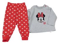 Šedo-červené fleecové pyžamo s Minnie Primark