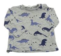 Šedé melírované triko s dinosaury H&M