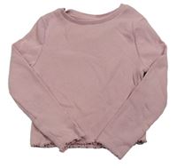 Světlerůžové žebrované triko PRIMARK