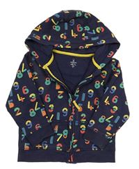 Tmavomodrá propínací mikina s čísly Mothercare