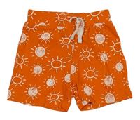 Oranžové bavlnené kraťasy so sluníčky Primark