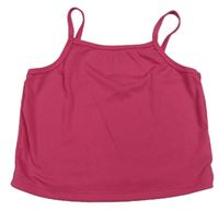 Tmavoružový rebrovaný crop top Shein