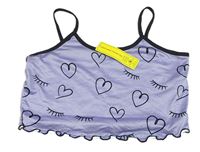 Levandulový crop top so srdiečkami zn. Shein