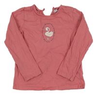 Ružové tričko s labuťou zn. Fagottino