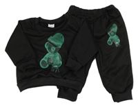 2set - Černá mikina s medvídkem + tepláky