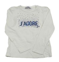 Bílé triko s nápisem a kamínky 