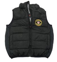 Černá šusťáková zateplená vesta s logem Zavetti