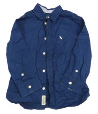 Tmavomodrá košeľa s výšivkou H&M