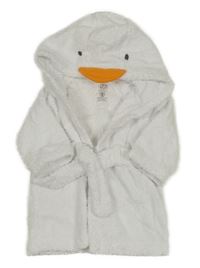 Biely froté župan s kapucí - kachna F&F
