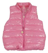 Růžová šusťáková prošívaná zateplená vesta Little kids