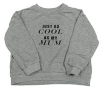 Sivá melírovaná mikina s nápisom Mango