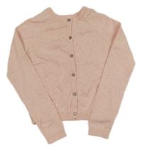 Světlerůžový propínací svetr Next 