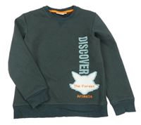 Khaki vzorovaná mikina s líškou Kids