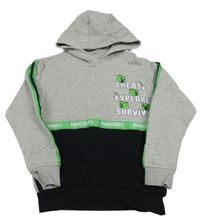 Šedo-černá mikina Minecraft s kapucí George