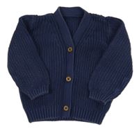 Tmavomodrý rebrovaný prepínaci sveter M&S