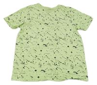 Světlezeleno-černé vzorované tričko Primark 