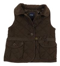 Čokoládová šušťáková prešívaná zateplená vesta GAP