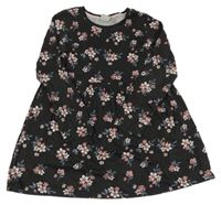 Čierne bavlnené kvetované šaty Y.F.K.