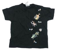 Čierne tričko s brouky