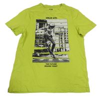 Limetkové tričko so skateboardistou C&A