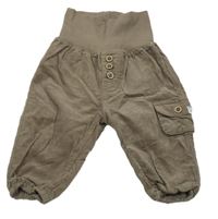 Hnedé menšestrové cuff nohavice H&M