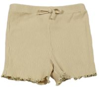 Béžové rebrované kraťasy Shein